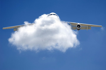 plane and cloud