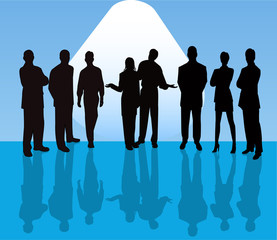 business team -  silhouettes illustration