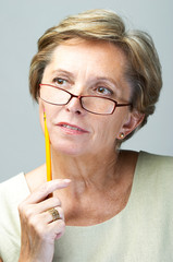 contemplating woman