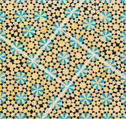 tiled background, oriental ornaments from isfahan mosque, iran