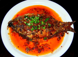 fresh fish in hot sauce