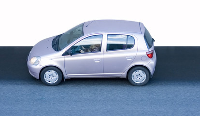 small compact female car isolated