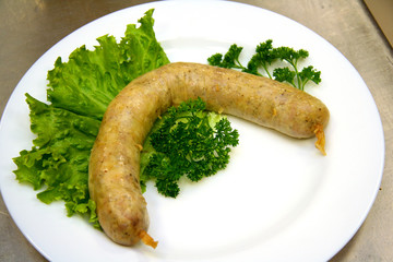 raw barbecue chiken sausage
