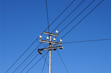 telephone wires in the sky