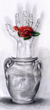 hand flower vase