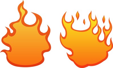 2 fire flames - vector illustration