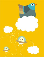 hen and flying-saucer eggs