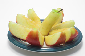 sliced red apple