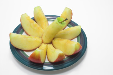 sliced red apple