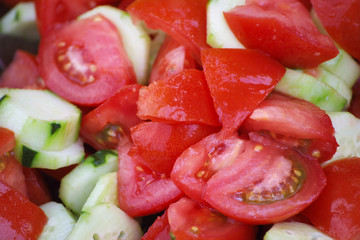salad from tomatos and cucumbers