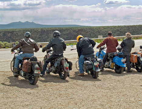 Fototapeta group of motorcyclists