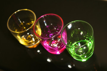 colorful shot glasses