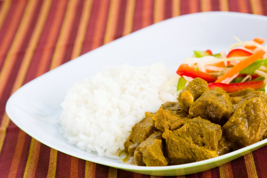 Goat Curry With Rice - Caribbean Style