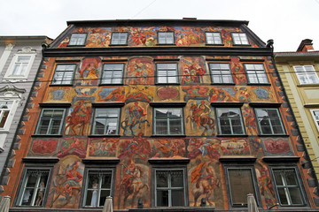 Fototapeta premium gemaltes haus (painted house) in graz