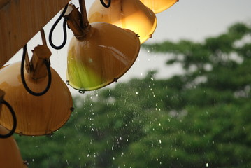 lighting and raining in the parks