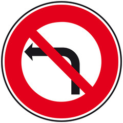 interdiction de tourner à gauche