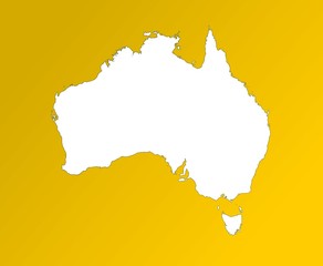 map of australia on orange gradient backgroud