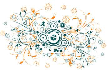 abstract background witn floral scrolls