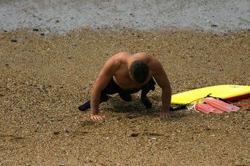 surfer à l'échauffement