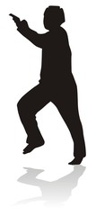 silhouette of martial arts