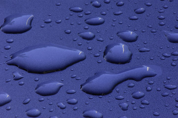 droplets on blue surface