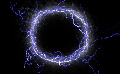 Crédence de cuisine en verre imprimé Orage lightning circle