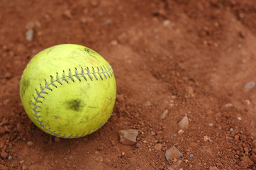 softball, well used