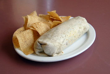 burrito and chips
