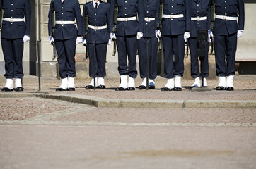soldiers at attention