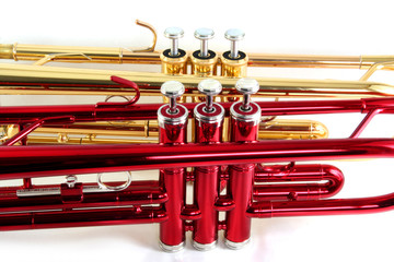 red and gold trumpets