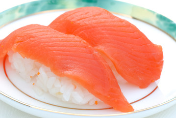 fresh sockeye salmon sushi