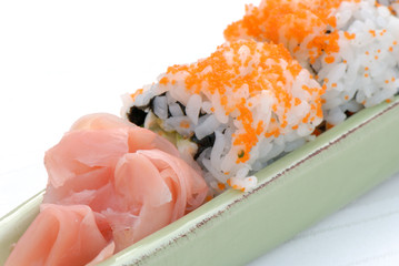 ginger and california rolls