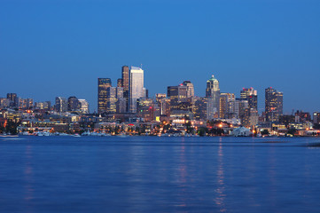 Obraz premium widok nocny Seattle