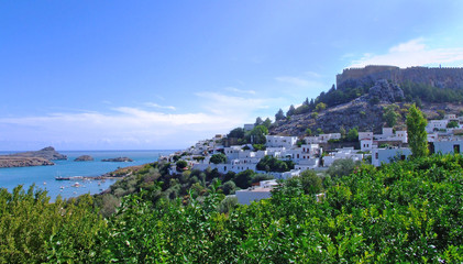 Fototapeta na wymiar view of lindos greece