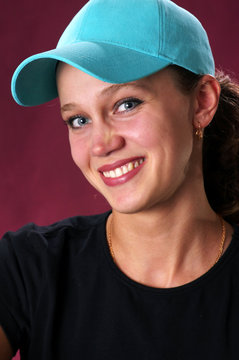 close up of a young woman smiling