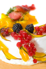 delicious mix made of berry fruits, yogurt