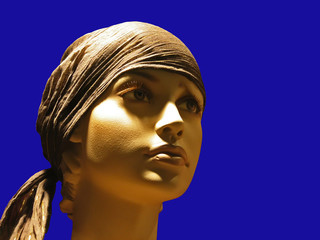 head of a shop mannequin