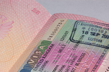 uk visa in passport