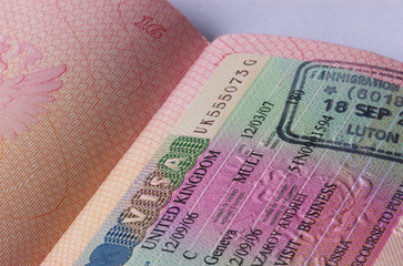 uk visa in passport