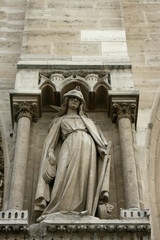 paris, notre-dame cathedral - west front sculpture