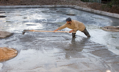 concreting of the base