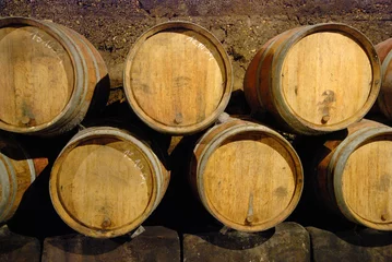 Fotobehang houten wijnvaten © robepco