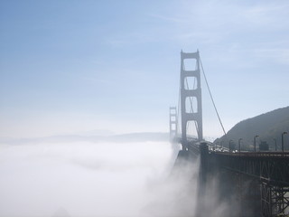 fog at golden gate bridge