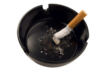 cigarette butt in ashtray