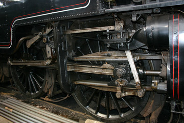 Fototapeta premium steam train wheel detail