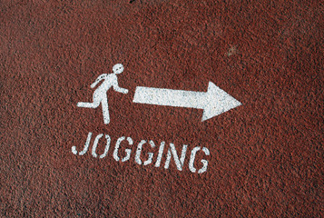 jogging sign on the ground