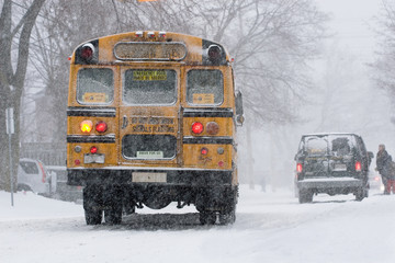school bus in snow - 3454276