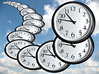 le temps fond ciel bleu