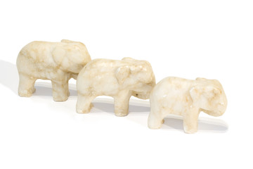 three marble elephants