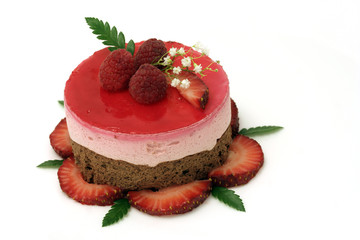 valentine strawberry mousse cake